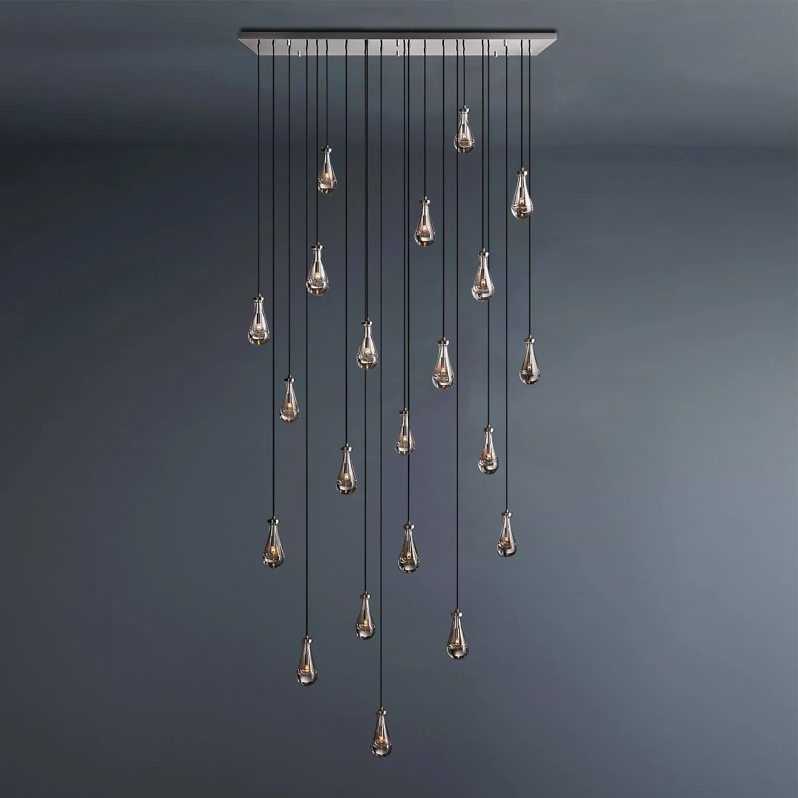 Raindrop Rectangular Chandelier 72"