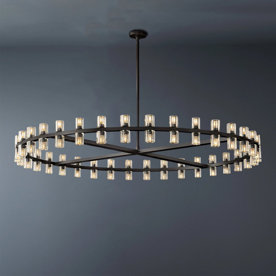 Arcachon Wine Glasses Led Round Crystal Chandelier 60"