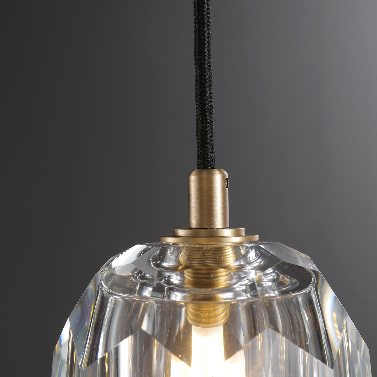 Boule De Clear/Smoke Glass Cord Pendant Light-konalight