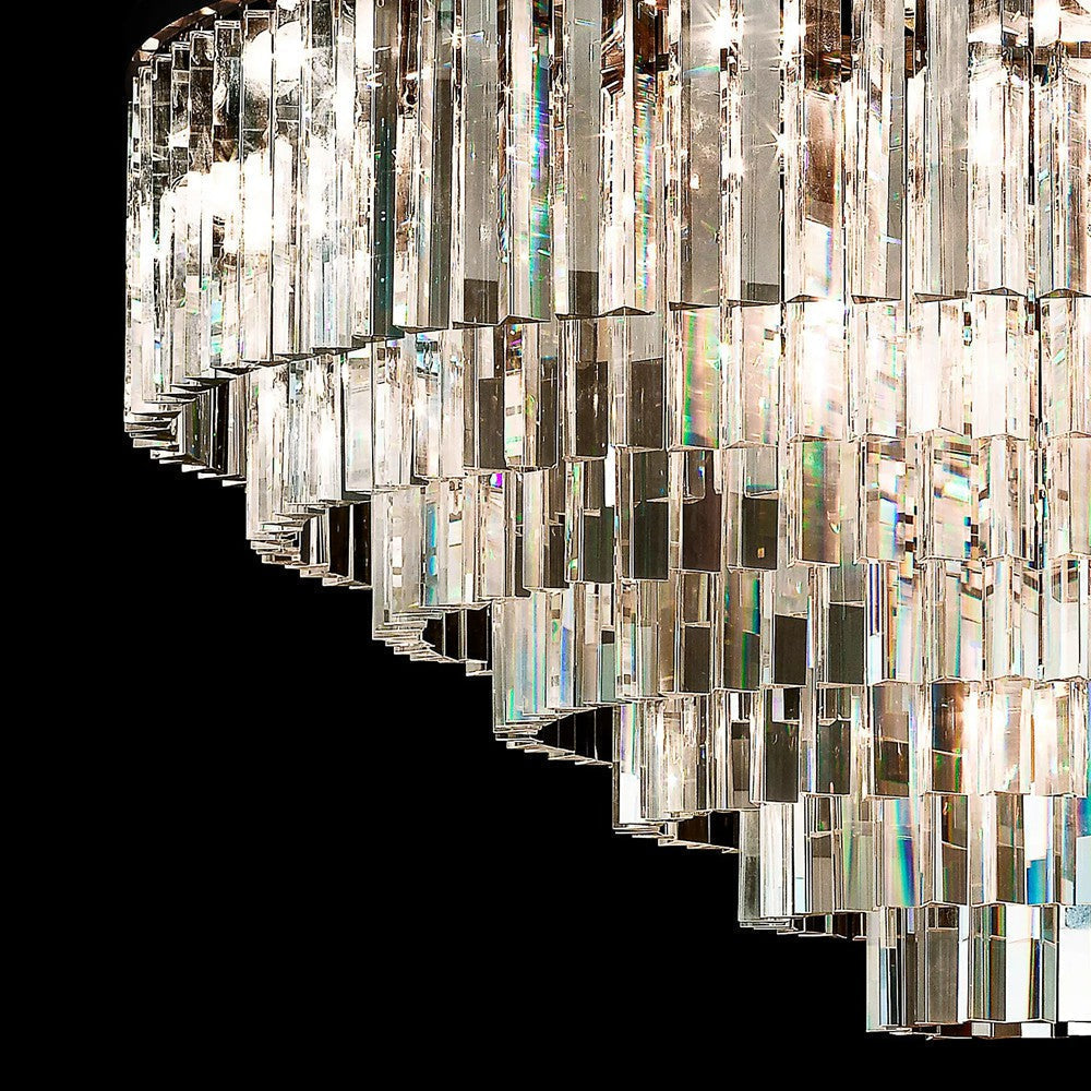 Multi-tier Crystal 1920s Odeon Round Chandelier Modern Lighting D32"