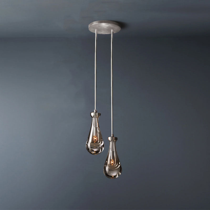 Raindrop Round 2-Lights Rod Chandelier -konalight