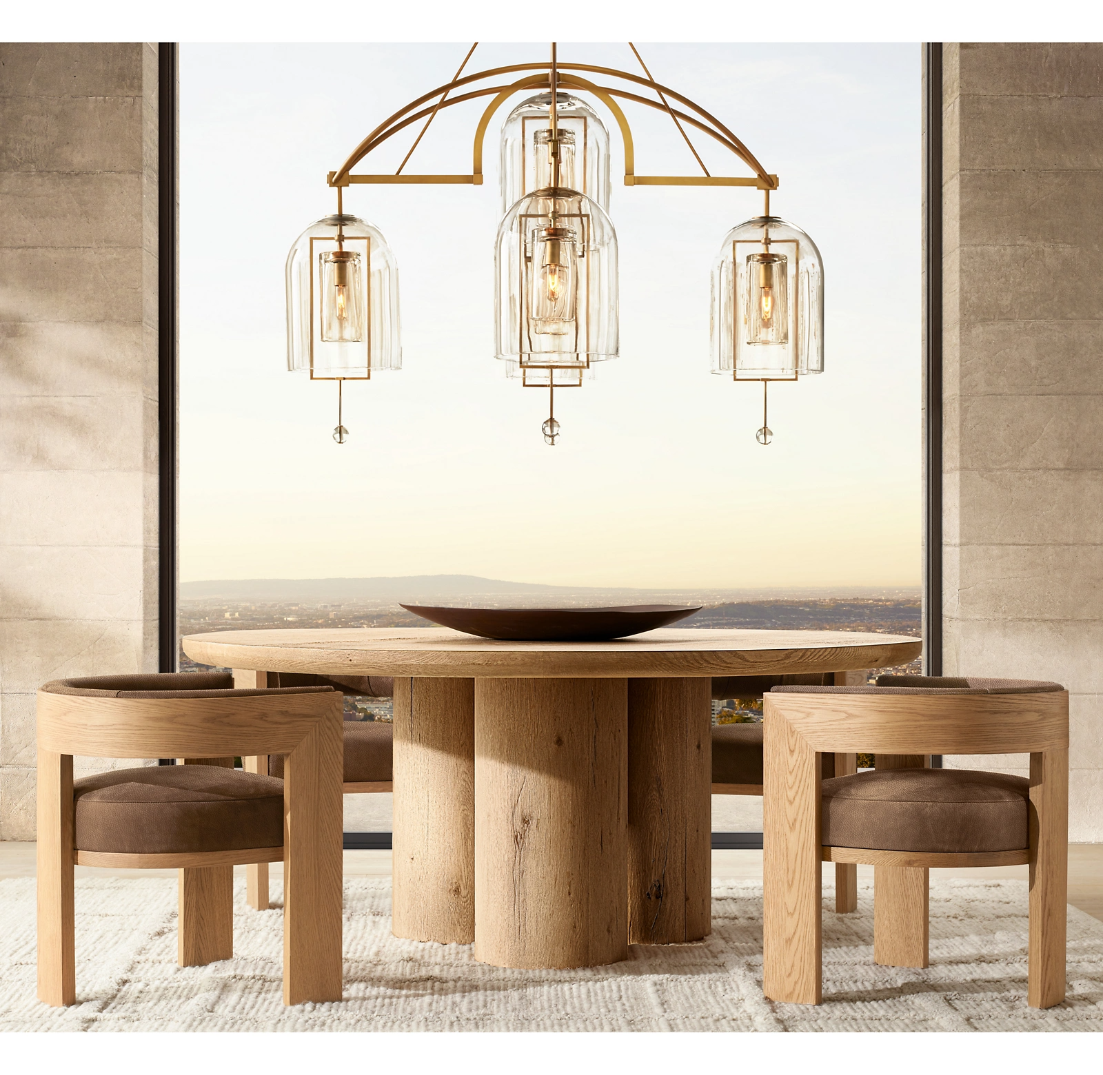 Fulcrum Round Chandelier 61" For Living Room