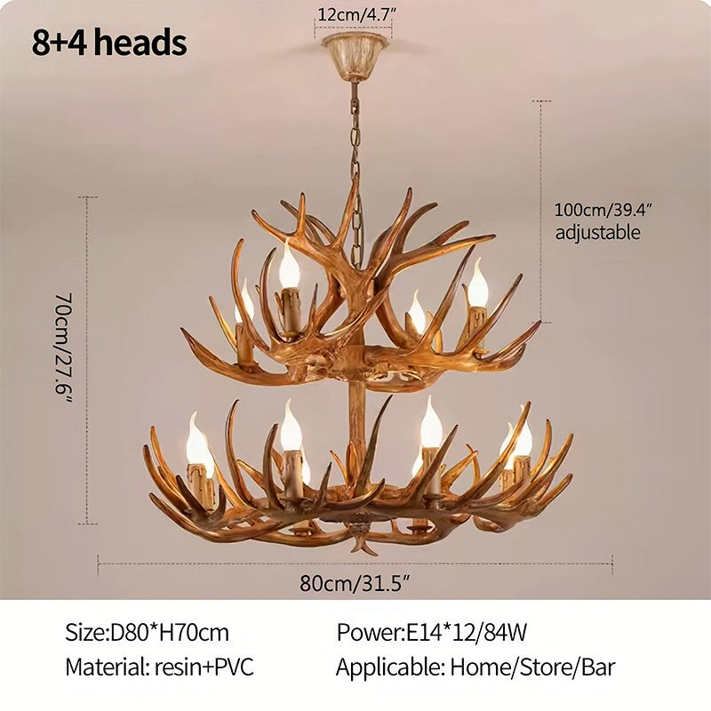 Eloer Antler Shape Resin Chandelier for Living Room