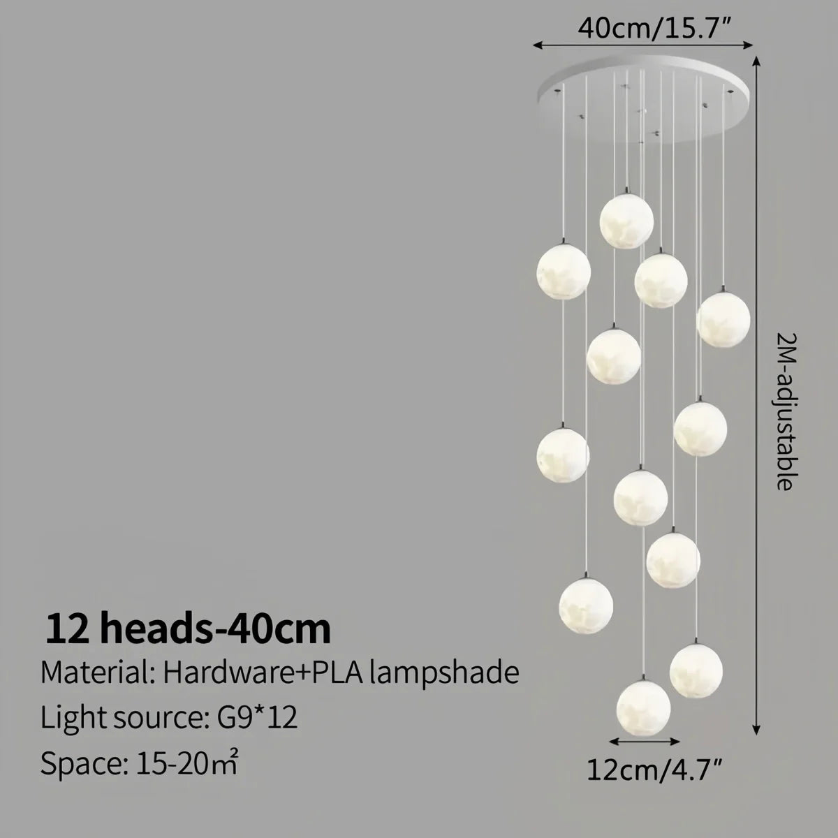 Eloer Modern Attic 3D Moon Celestial Chandelier