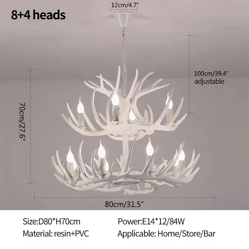 Eloer Antler Shape Resin Chandelier for Living Room