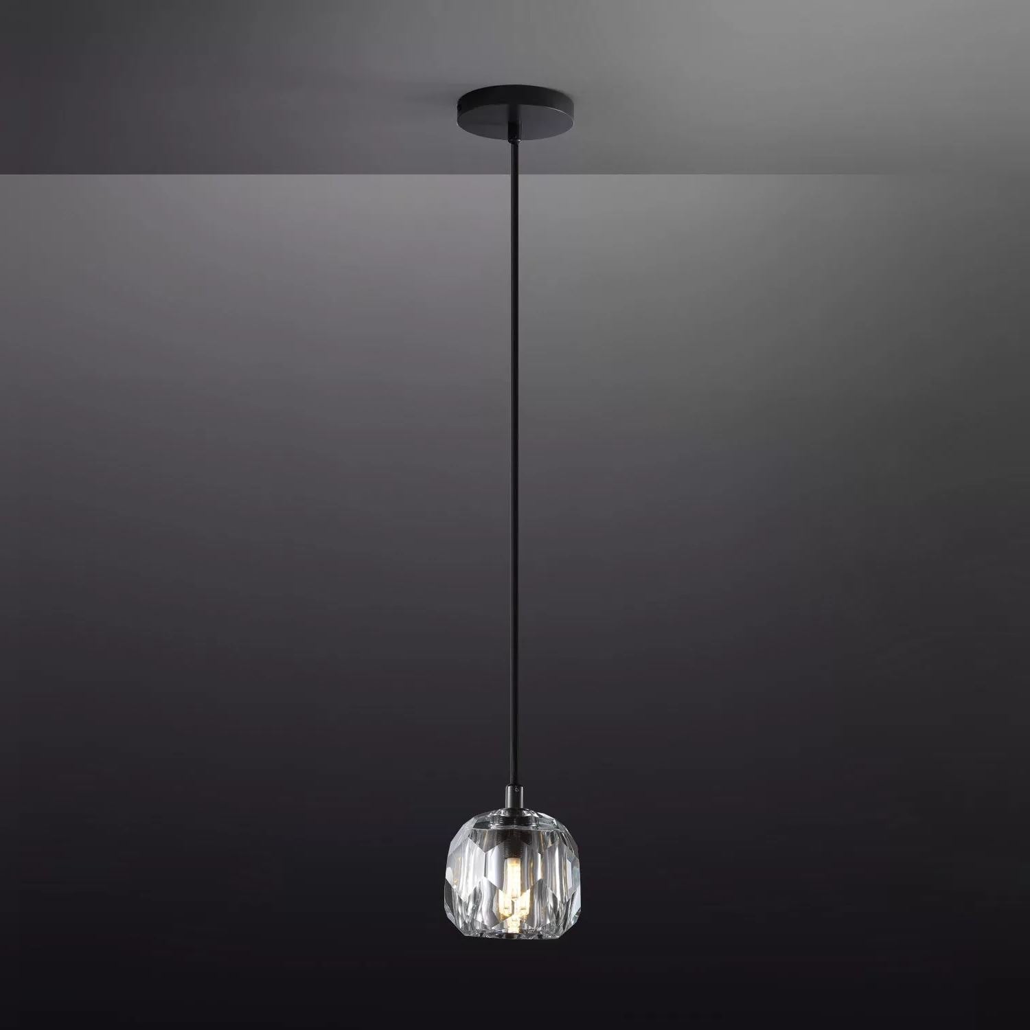 Boule De Clear/Smoke Glass Cord Pendant Light-konalight