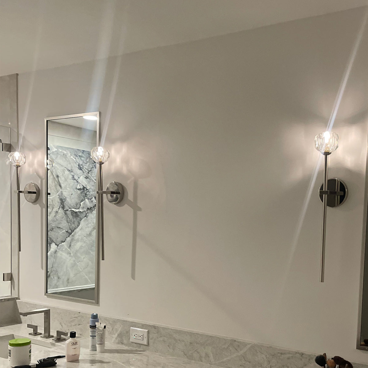 Boule De Smoke Crystal Ball Wall Sconce-konalight