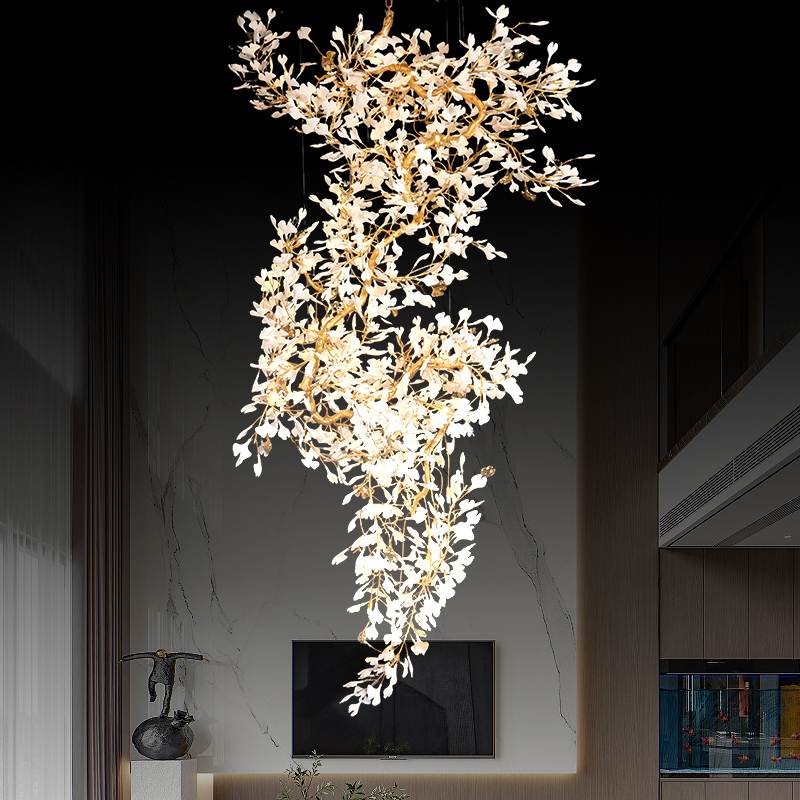 Eloer Large Ginkgo Leaf Chandelier for Living Room