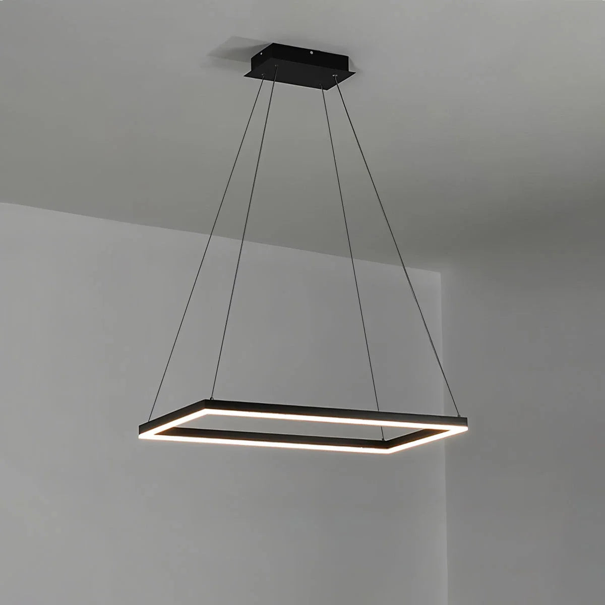 Eloer Modern Black Tiered Rectangular Chandelier