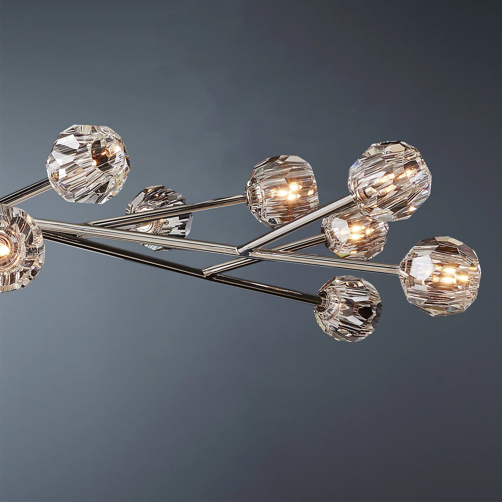 Boule De Crystal Ball Clear Glass Round Chandelier 60"-konalight