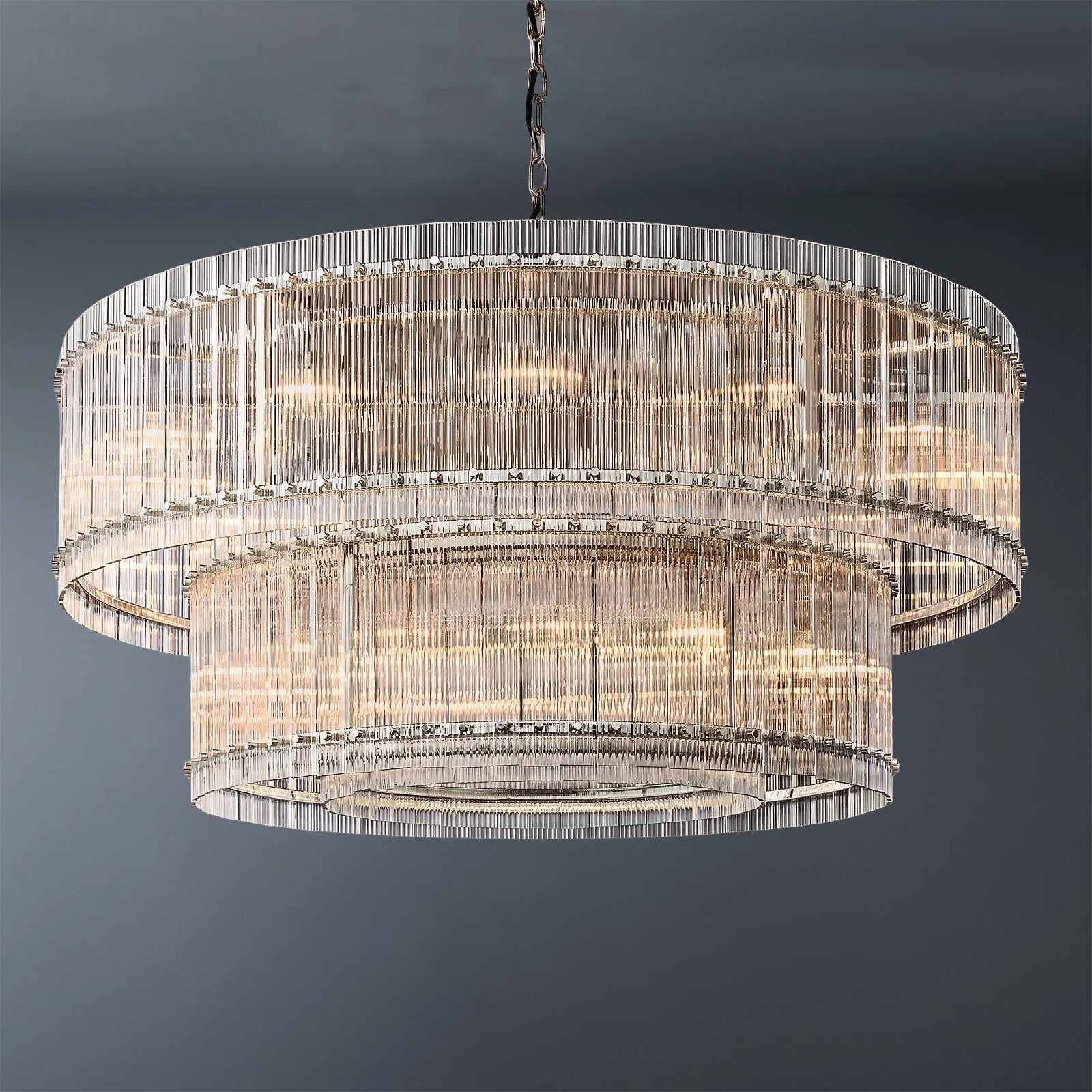 Modern San Marco Cake Two-Tier Round Luxury Chandelier 60"-konalight