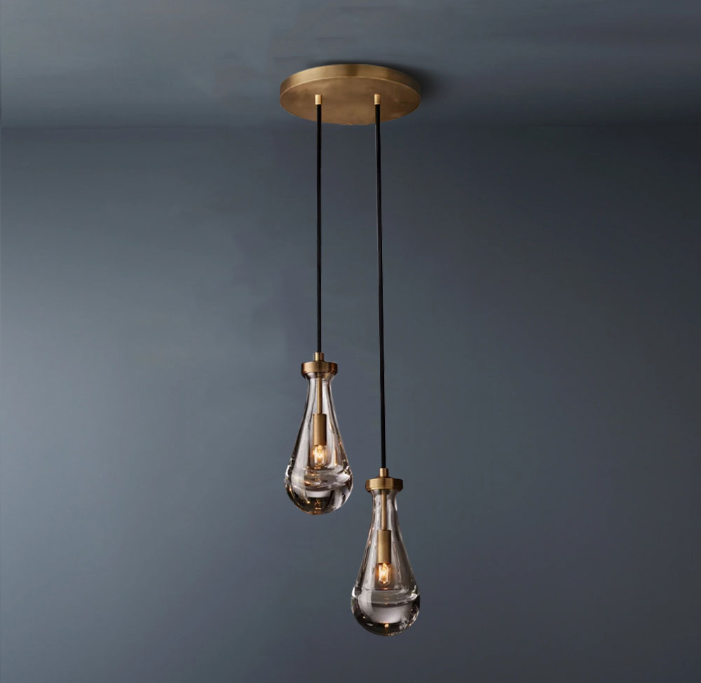 Raindrop Round 2-Lights Cord Chandelier
