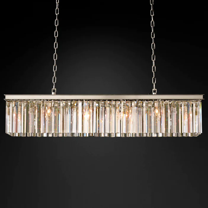 Crystal 1920s Rhys Rectangular Chandelier L49"-konalight