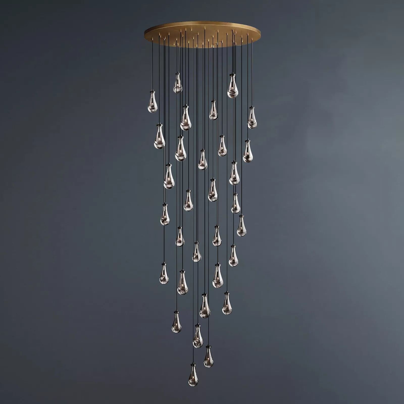 Raindrop Round Chandelier 60"