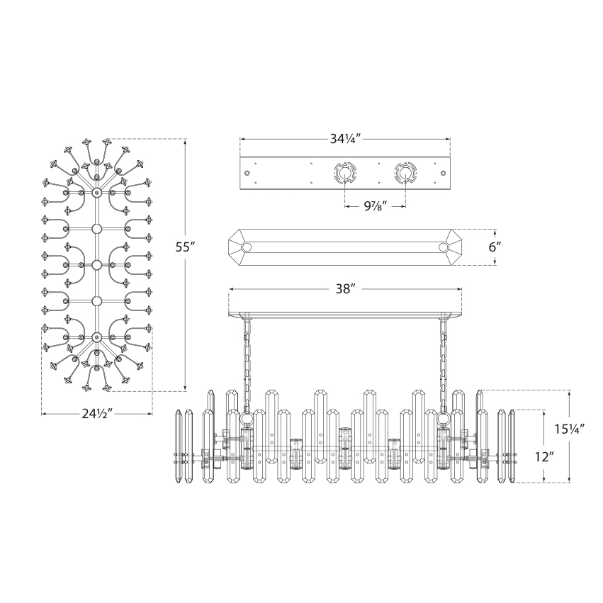 Bonning Crystal Chandelier 24 Light