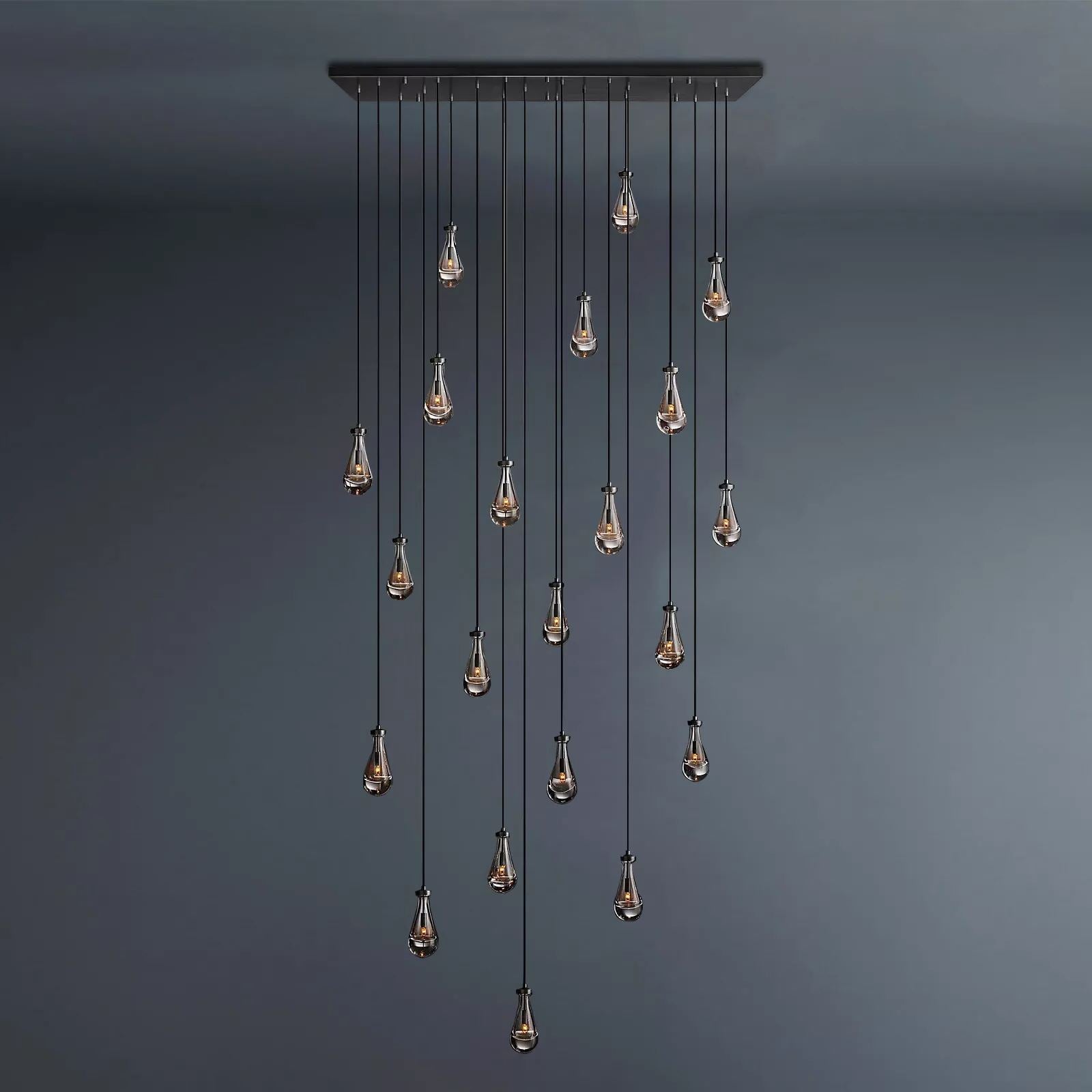 Raindrop Rectangular Chandelier 72"