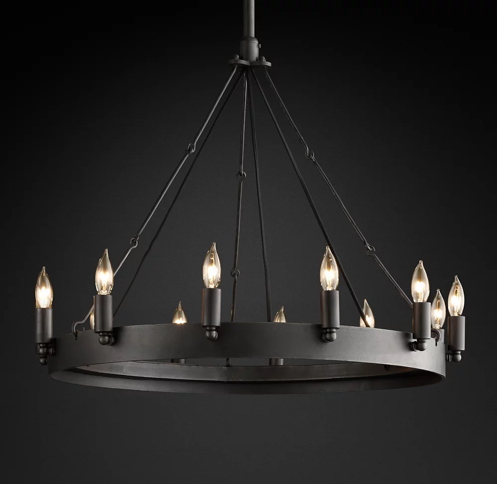 Camino Vintage Candelsbra Round Chandelier For Living Room-konalight