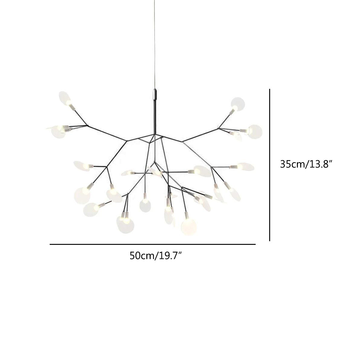Eloer Black Firefly LED Chandelier for Dining Room