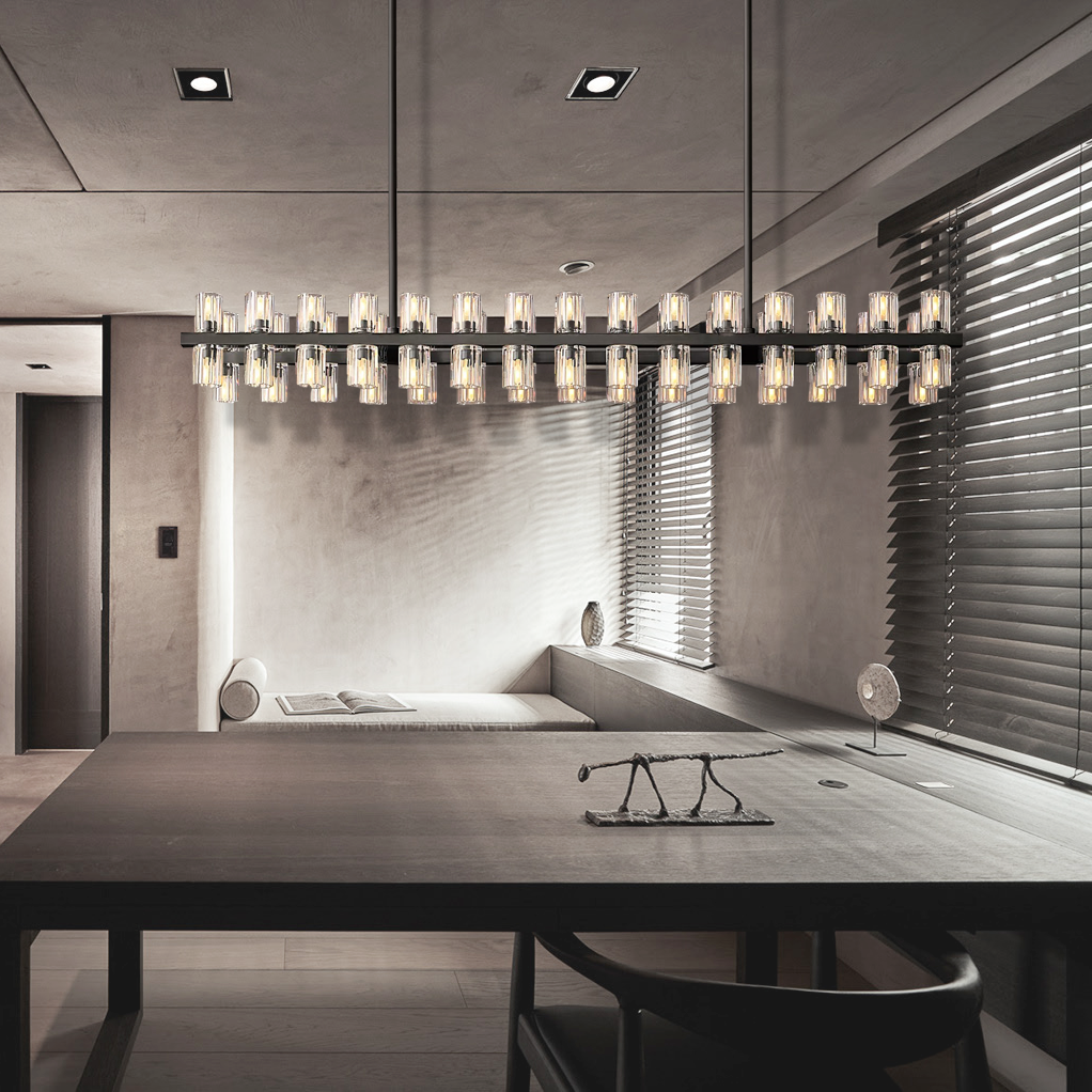 Arcachon Led Rectangular Crystal Chandelier 54"-konalight