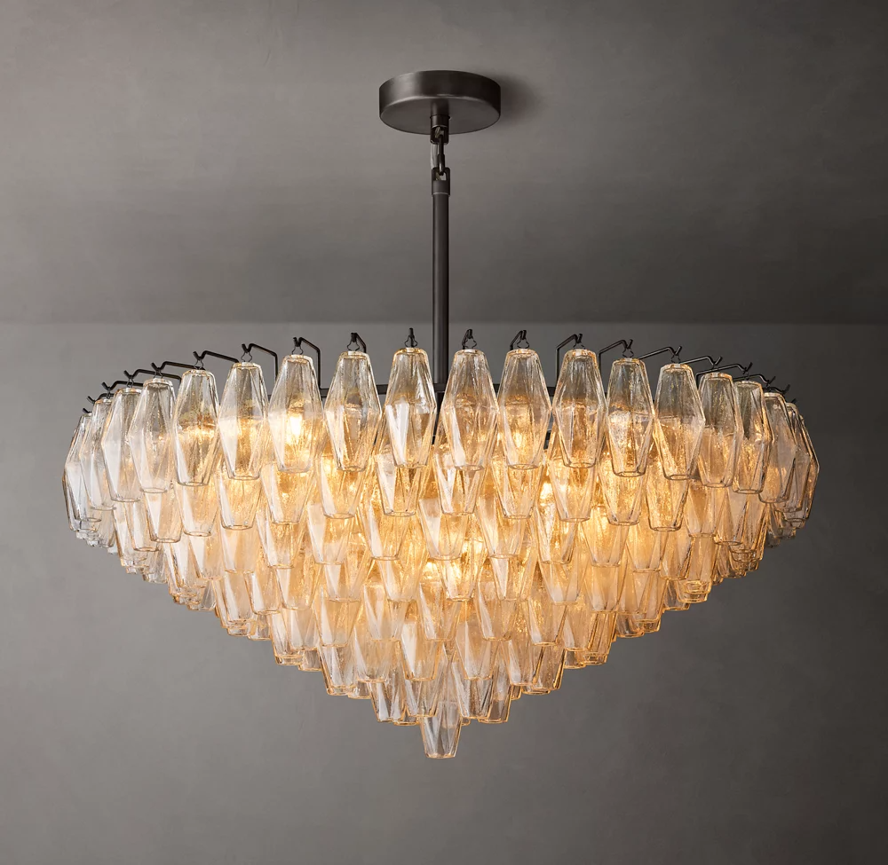 Mia Clear Glass Tiered Round Chandelier For Dinning Room