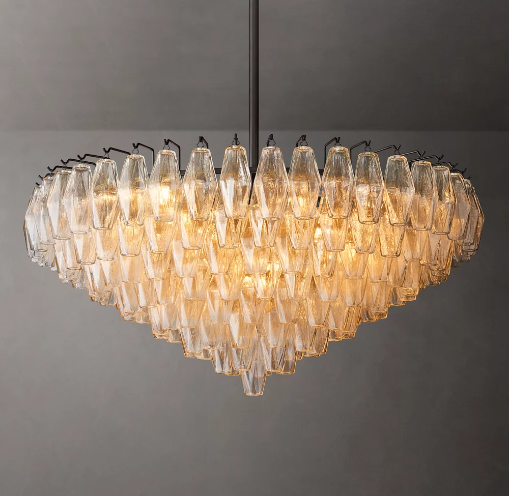 Mia Clear Glass Tiered Round Chandelier For Dinning Room
