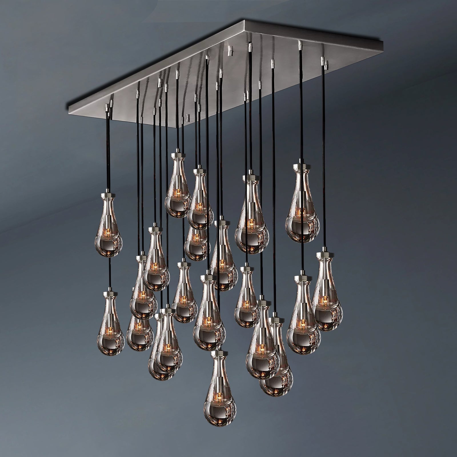Raindrop Rectangular Chandelier 72"