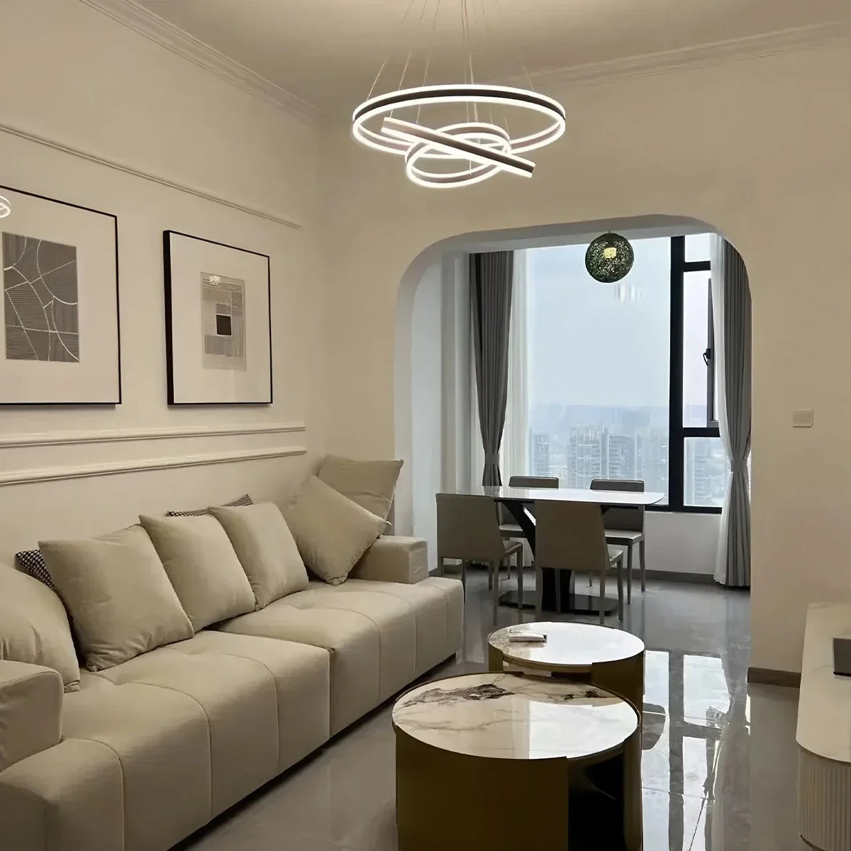 Eloer Circle Layered Living Room Chandelier