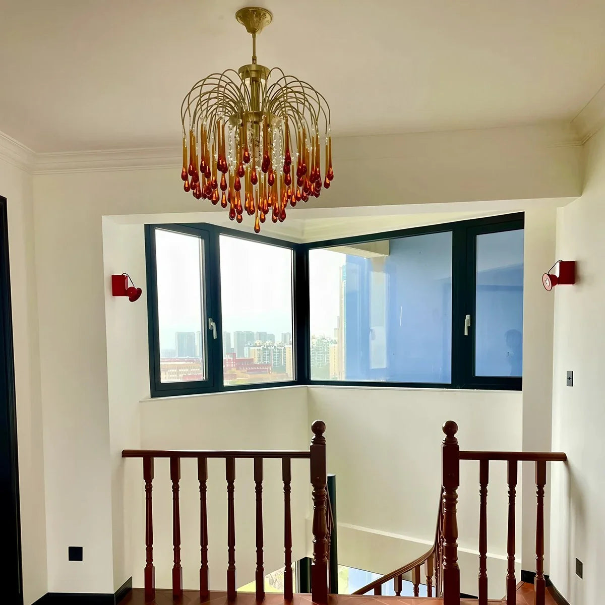 Eloer French Retro Water Drop Glass Chandelier