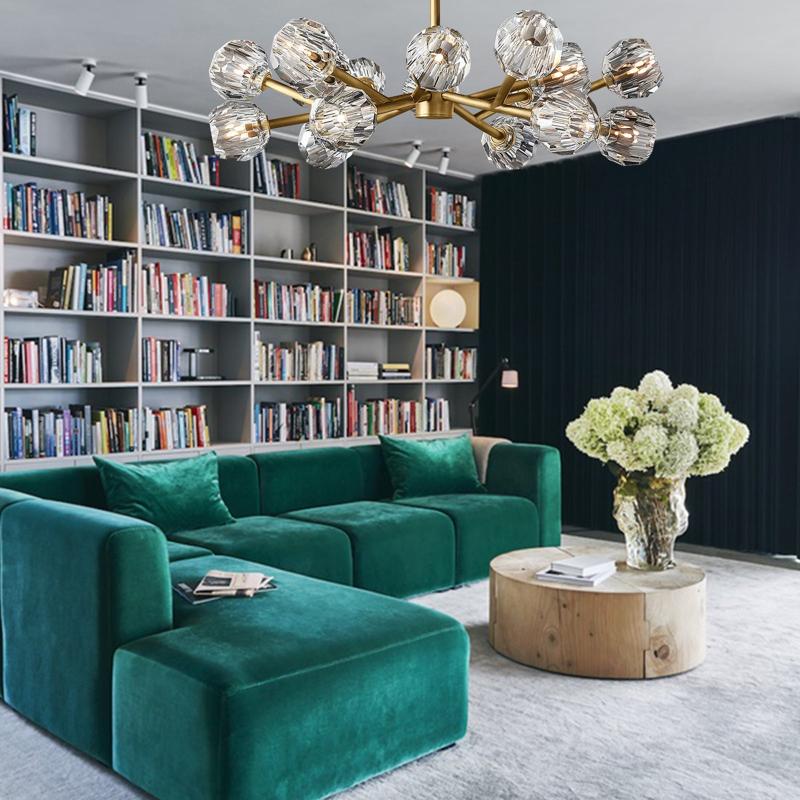 Boule De Multi-faceted Cut Clear Crystal Ball Chandelier 18-Light 36"