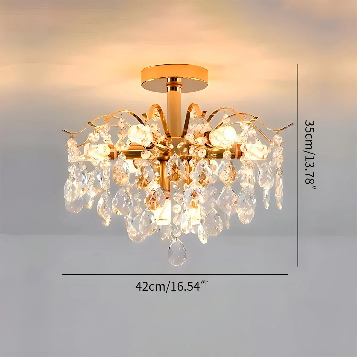 Eloer French Vintage Crystal Ceiling Chandelier