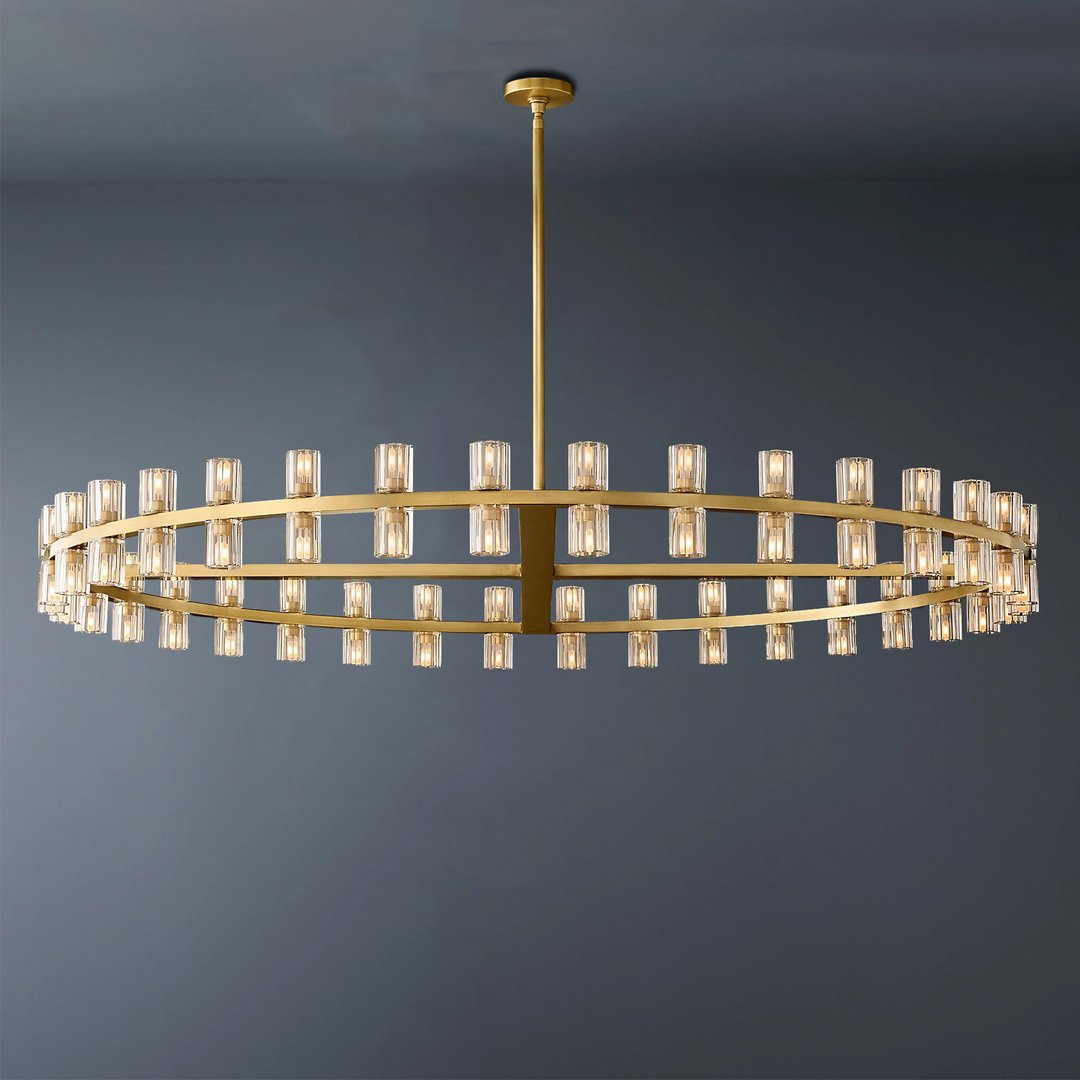 Arcachon Wine Glasses Led Round Crystal Chandelier 60"