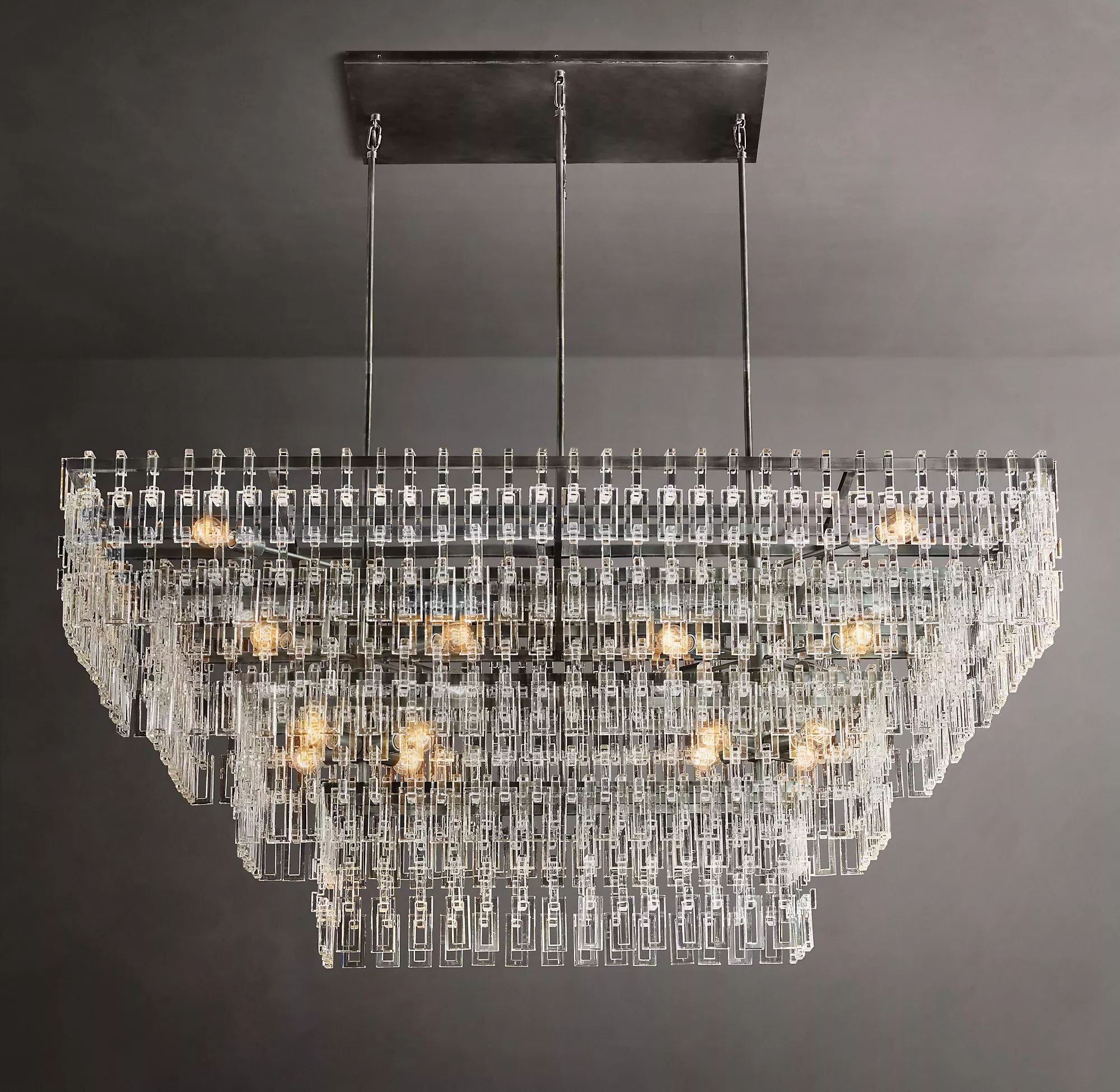 Marignan Tiered Rectangular Chandelier 72"