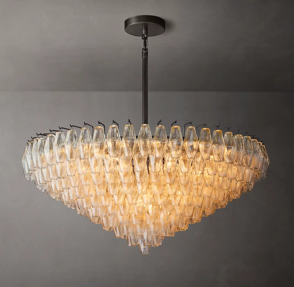 Mia Clear Glass Tiered Round Chandelier For Dinning Room