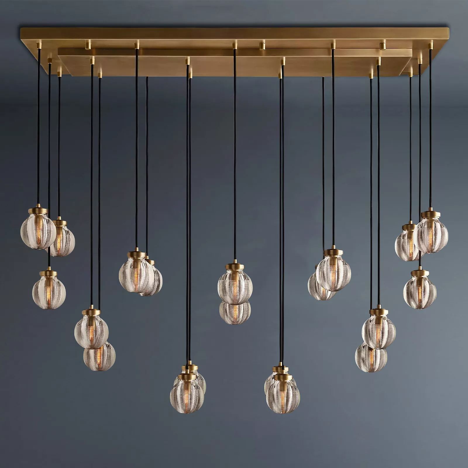 Pearl Linear Living Room Chandelier Vintage Light Fixture 54"