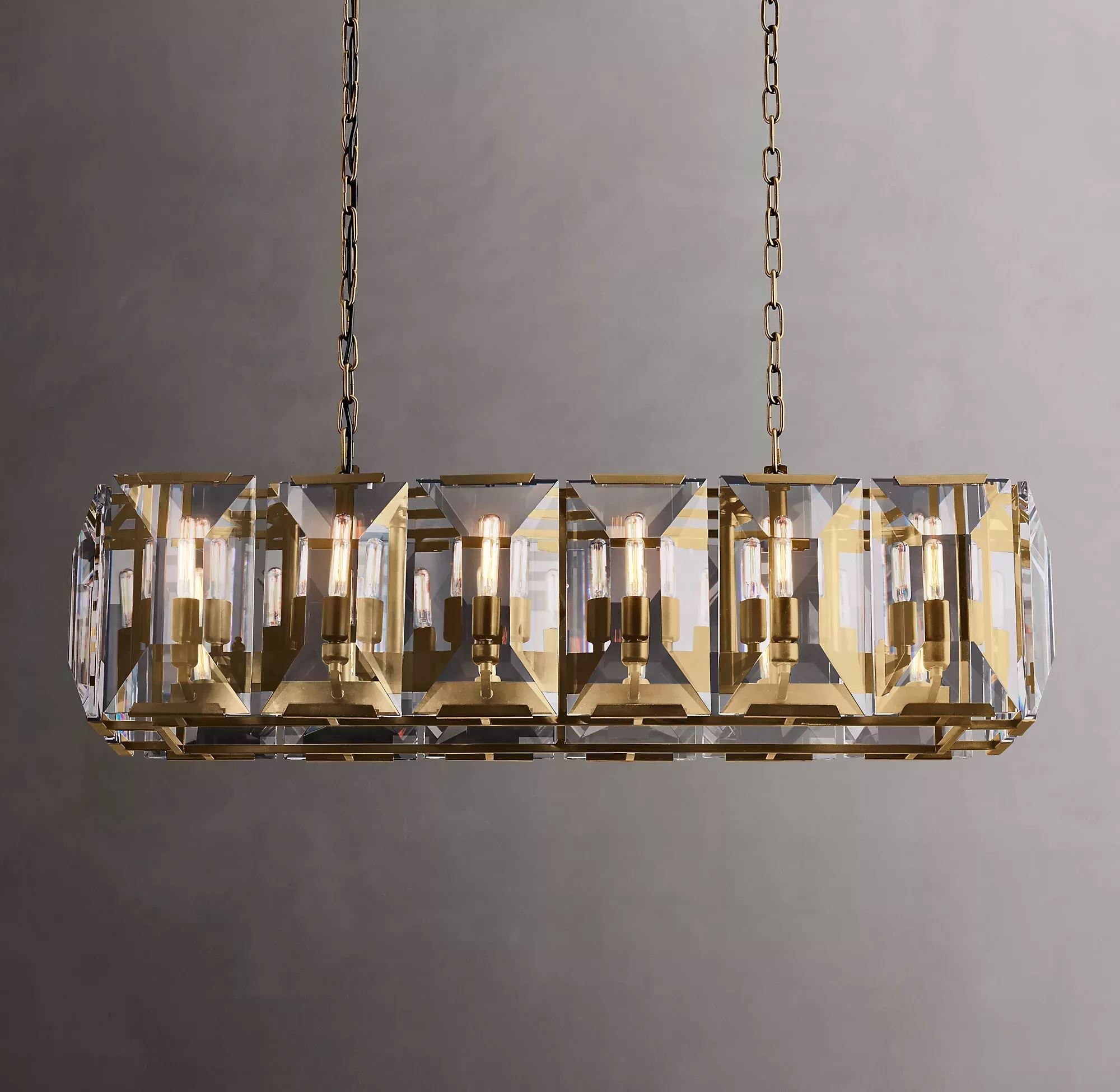 Harlow Crystal Rectangular Chandelier 42"-konalight
