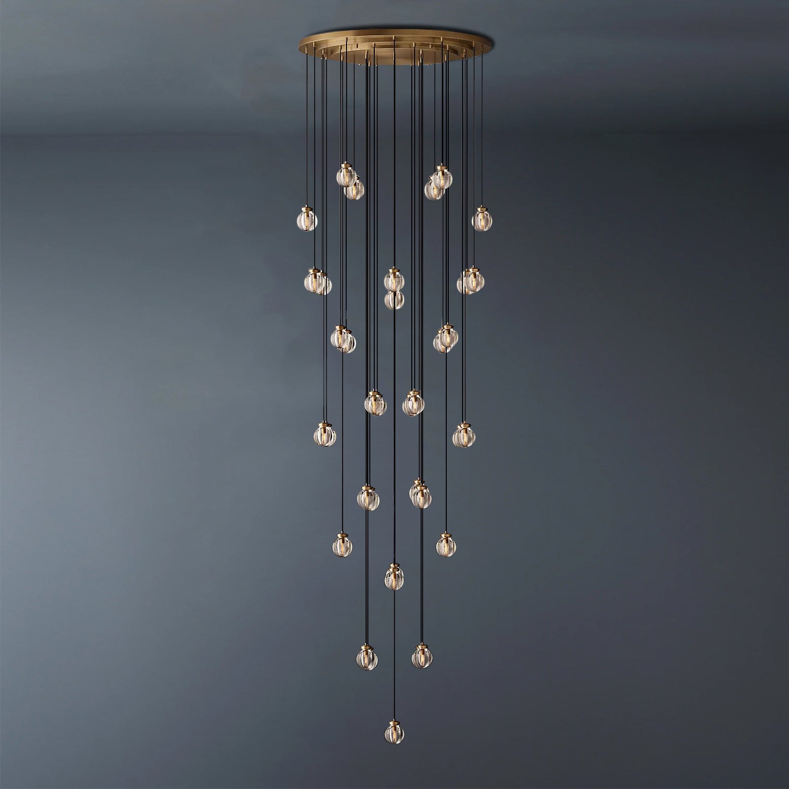 Pearl Round Chandelier Vintage Light Fixture 48"-konalight