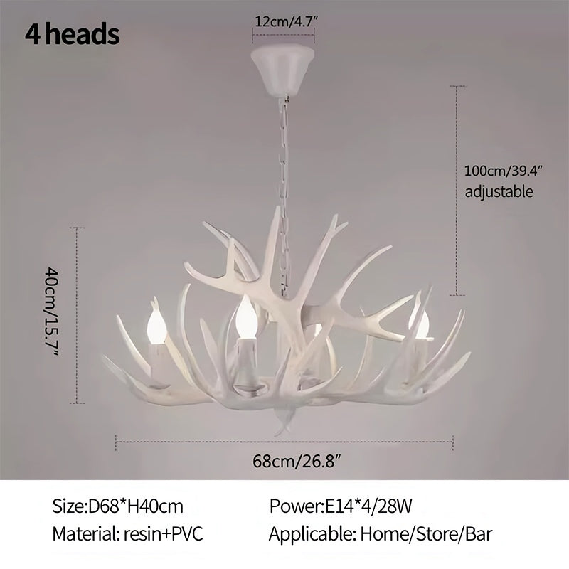 Eloer Antler Shape Resin Chandelier for Living Room
