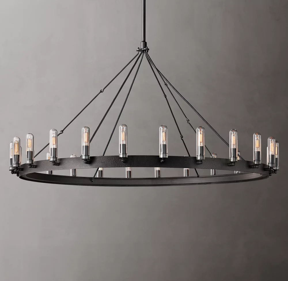 Camino Round Outdoor Chandelier For Living Room-konalight