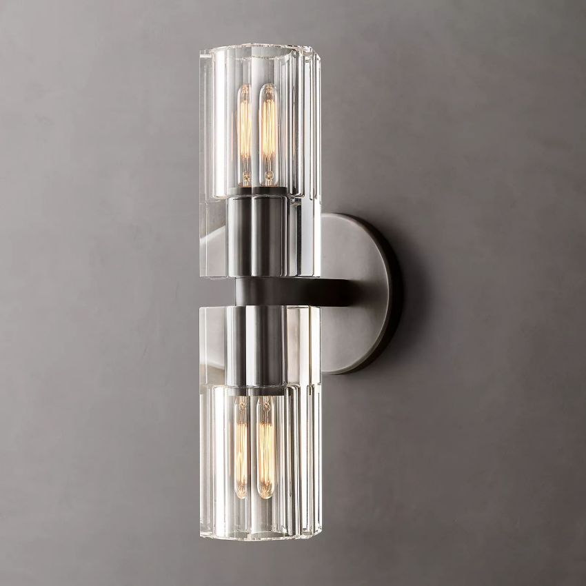 Bamcee Double Head K9 Crystal Linear Wall Sconce Modern Wall Lamp-konalight