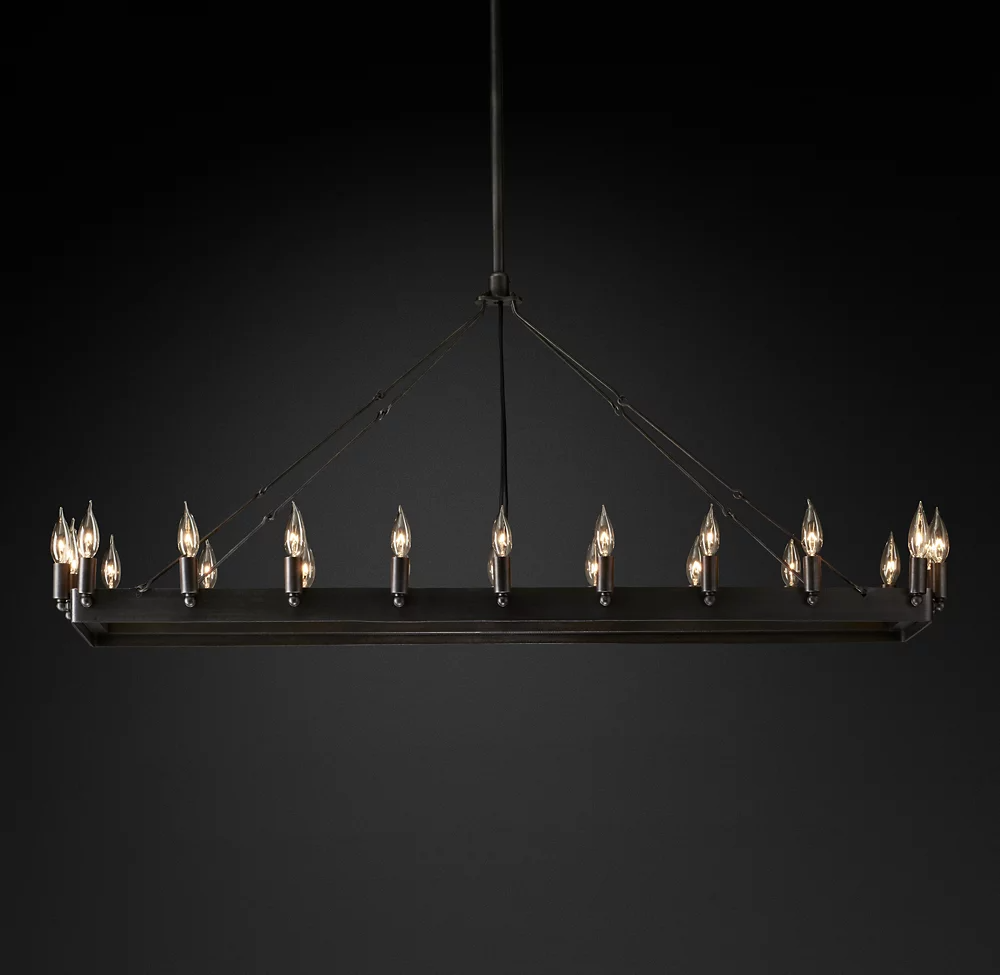 Camino Rectangular Candelsbra Chandelier For Living Room