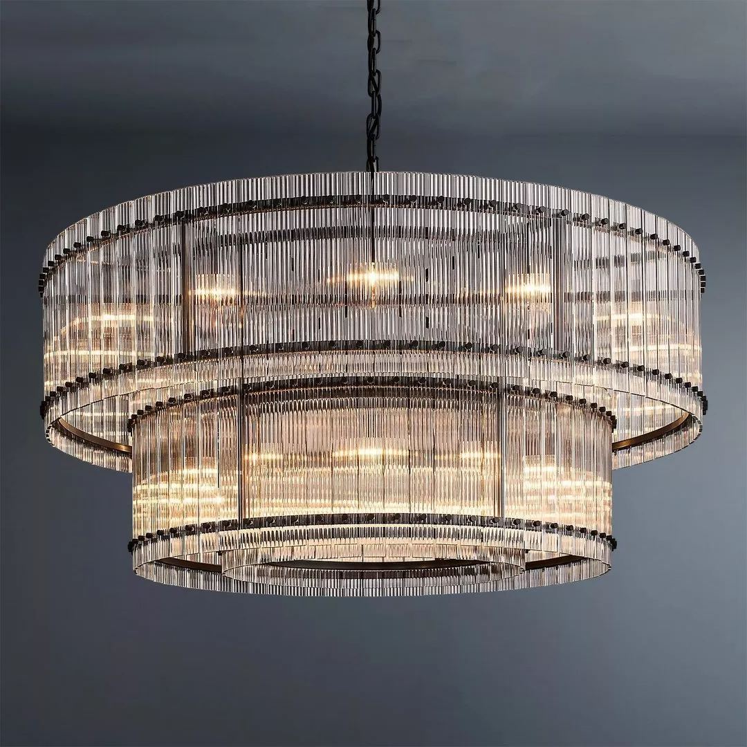 Modern San Marco Cake Two-Tier Round Luxury Chandelier 60"-konalight