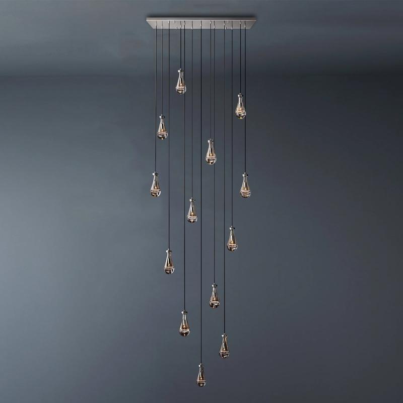 Raindrop Linear Chandelier 13-Light 54"(Long)-konalight