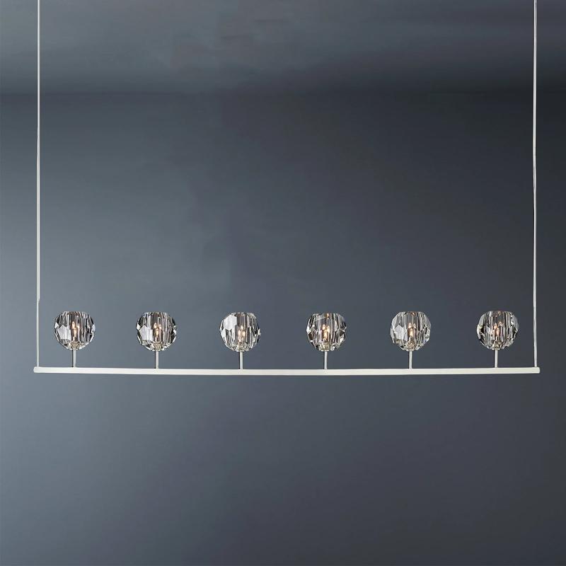 Boule De Crystal Ball Clear/Smoke Glass Linear Chandelier 60"-konalight