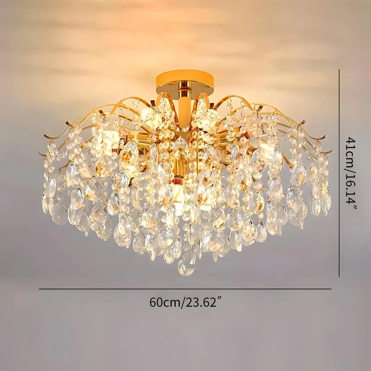 Eloer French Vintage Crystal Ceiling Chandelier