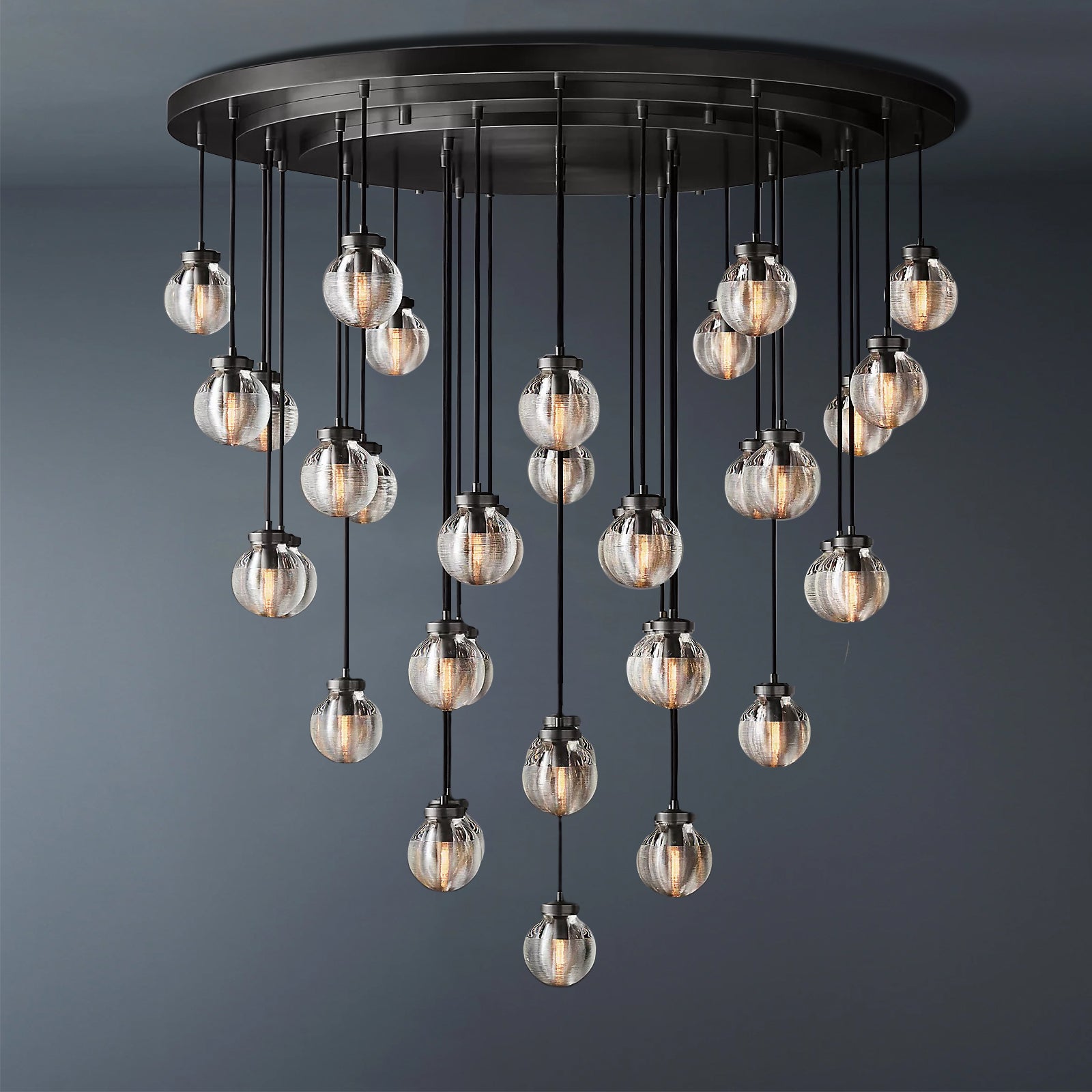 Pearl Round Chandelier Vintage Light Fixture 48"-konalight