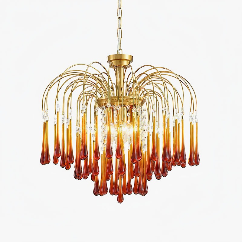Eloer French Retro Water Drop Glass Chandelier