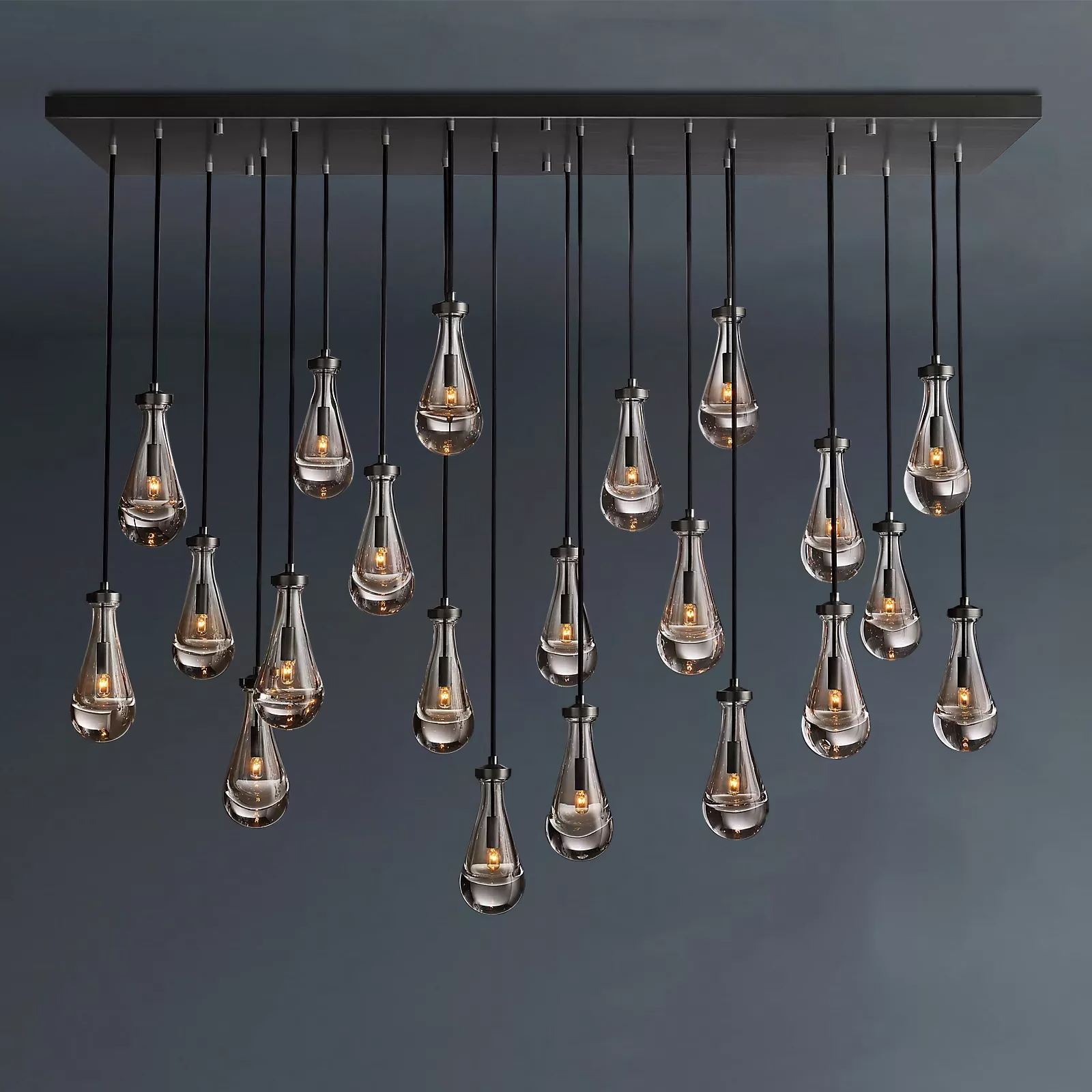 Raindrop Rectangular Chandelier 72"