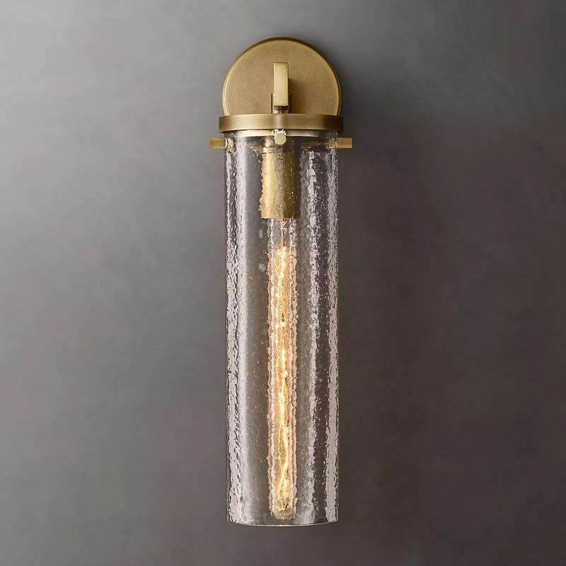 Bamcee Clear Glass Cylindrical Wall Sconce Modern Wall Lamp-konalight