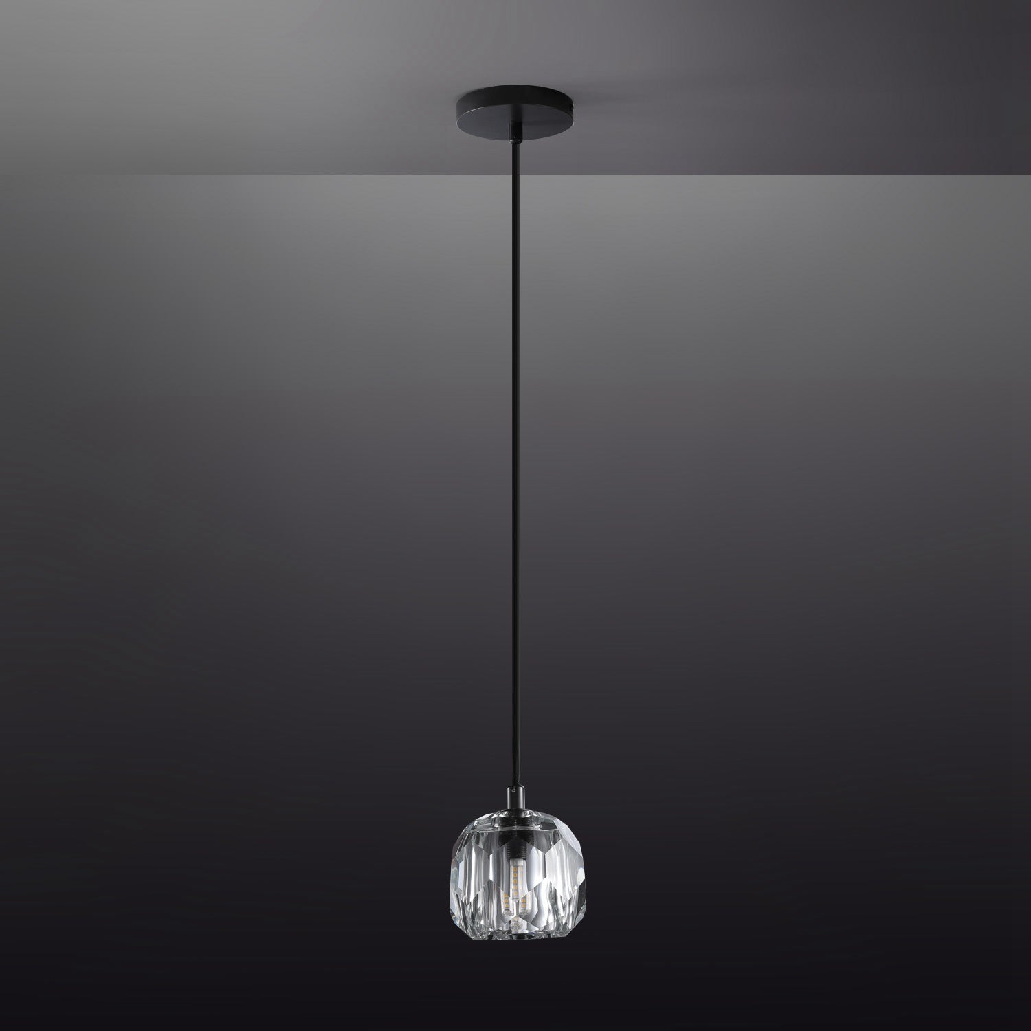 Boule De Clear/Smoke Glass Cord Pendant Light-konalight