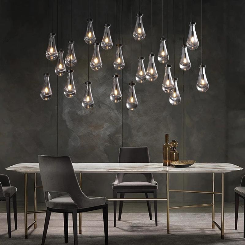 Raindrop Rectangular Chandelier 72"